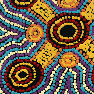 Aboriginal Artwork by Megan Nampijinpa Kantamarra, Janmarda Jukurrpa (Bush Onion Dreaming), 30x30cm - ART ARK®
