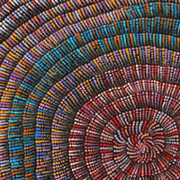Aboriginal Artwork by Mekeisha Napanangka Martin, Pamapardu Jukurrpa (Flying Ant Dreaming) - Warntungurru, 46x46cm