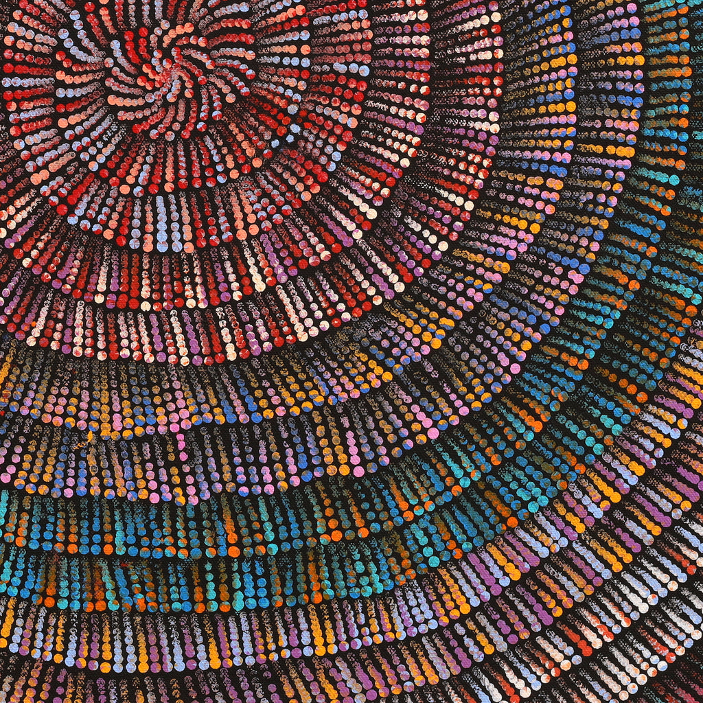 Aboriginal Artwork by Mekeisha Napanangka Martin, Pamapardu Jukurrpa (Flying Ant Dreaming) - Warntungurru, 46x46cm