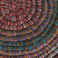 Aboriginal Artwork by Mekeisha Napanangka Martin, Pamapardu Jukurrpa (Flying Ant Dreaming) - Warntungurru, 46x46cm