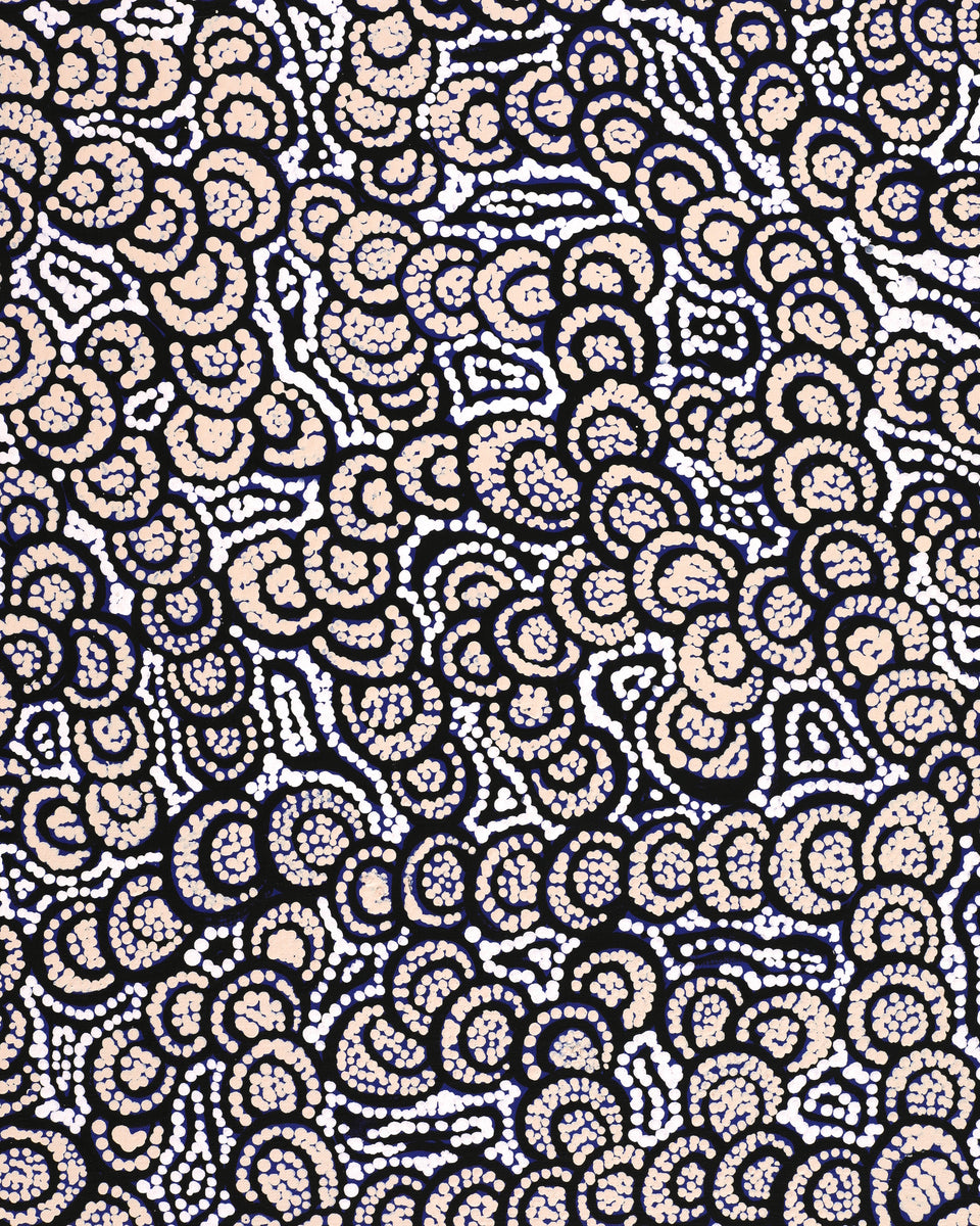 Aboriginal Artwork by Melinda Napurrurla Wilson, Lukarrara Jukurrpa, 107x76cm