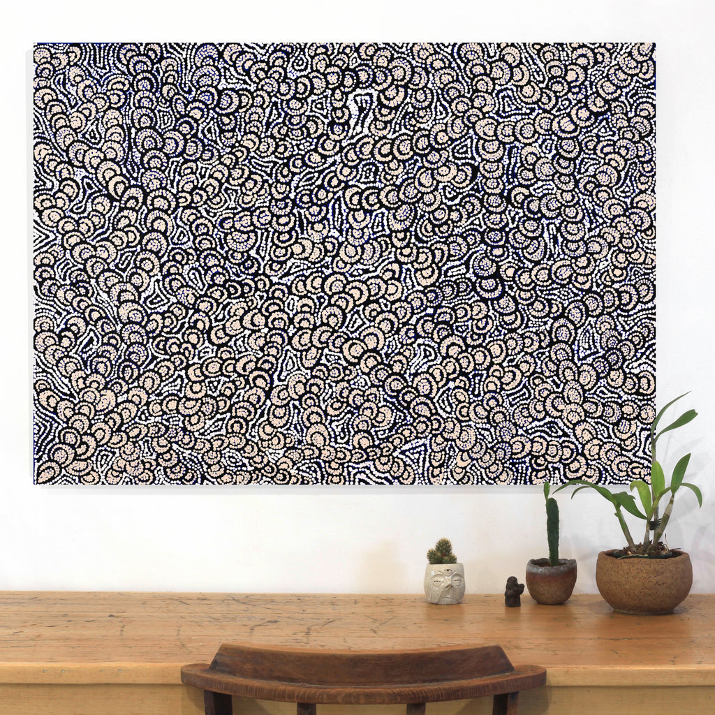 Aboriginal Artwork by Melinda Napurrurla Wilson, Lukarrara Jukurrpa, 107x76cm