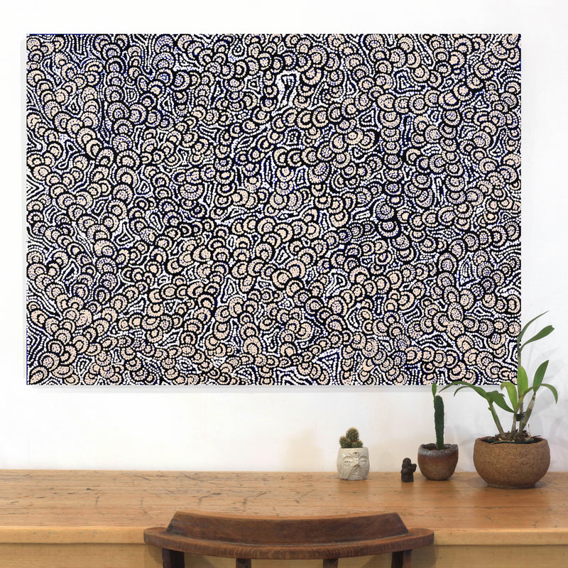 Aboriginal Artwork by Melinda Napurrurla Wilson, Lukarrara Jukurrpa, 107x76cm