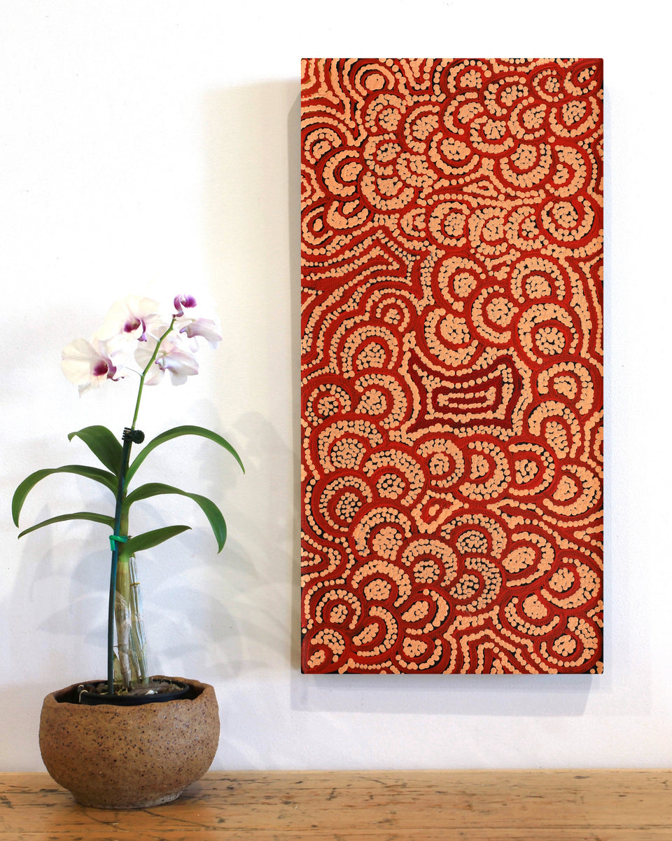 Aboriginal Artwork by Melinda Napurrurla Wilson, Lukarrara Jukurrpa, 61x30cm