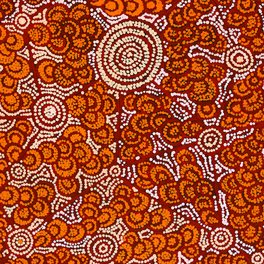 Aboriginal Artwork by Melinda Napurrurla Wilson, Lukarrara Jukurrpa, 76x46cm