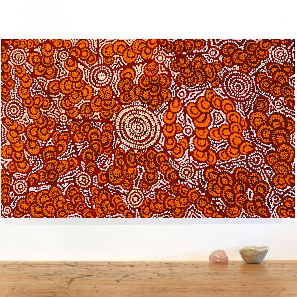 Aboriginal Art by Melinda Napurrurla Wilson, Lukarrara Jukurrpa, 76x46cm - ART ARK®