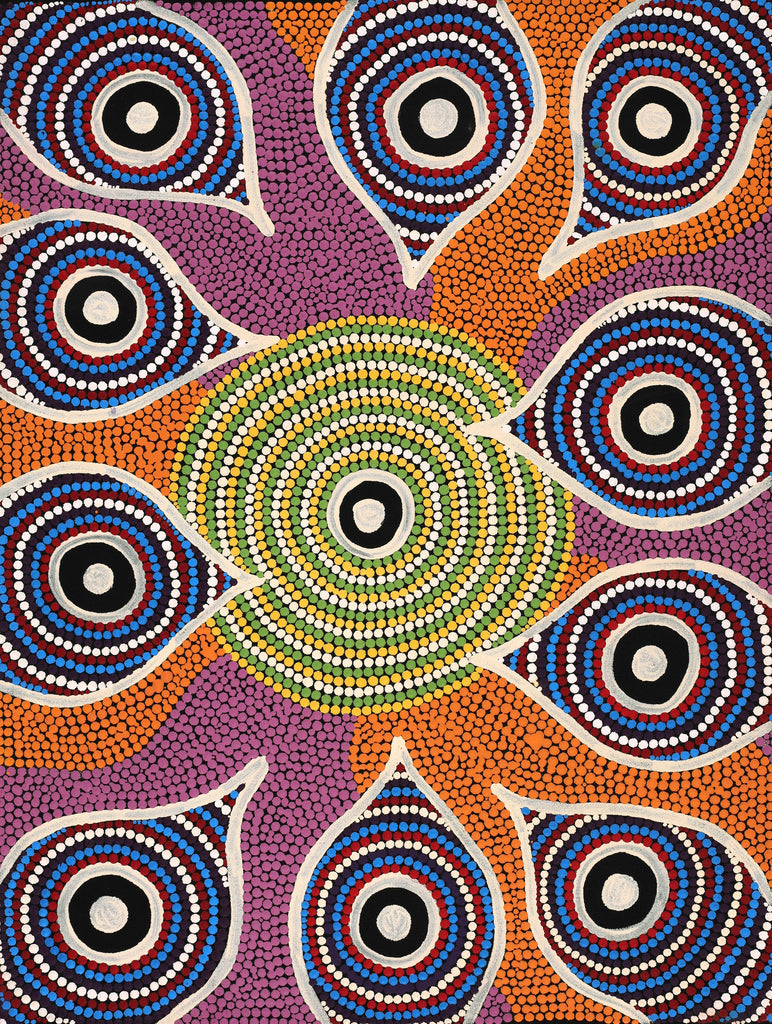 Aboriginal Artwork by Melissa Henry, Liru, 61x46cm