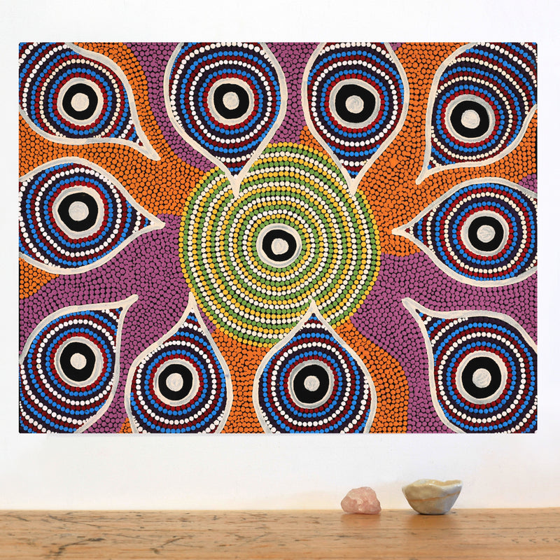 Aboriginal Artwork by Melissa Henry, Liru, 61x46cm