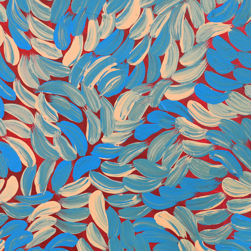 Aboriginal Artwork by Melissa Nampijinpa Karpa, Ngapa Jukurrpa (Water Dreaming) - Puyurru, 30x30cm