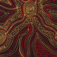 Aboriginal Artwork by Melissa Nampijinpa Karpa, Ngapa Jukurrpa (Water Dreaming) - Puyurru, 40x40cm