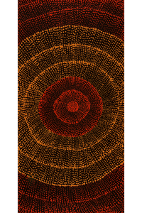 Aboriginal Artwork by Melissa Nampijinpa Karpa, Ngapa Jukurrpa (Water Dreaming) - Puyurru 61x30cm