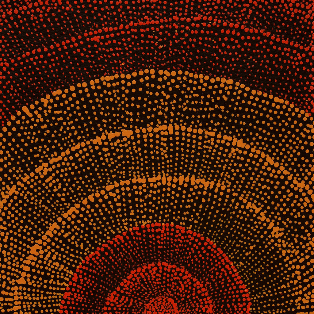 Aboriginal Artwork by Melissa Nampijinpa Karpa, Ngapa Jukurrpa (Water Dreaming) - Puyurru 61x30cm
