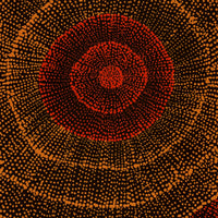 Aboriginal Artwork by Melissa Nampijinpa Karpa, Ngapa Jukurrpa (Water Dreaming) - Puyurru 61x30cm