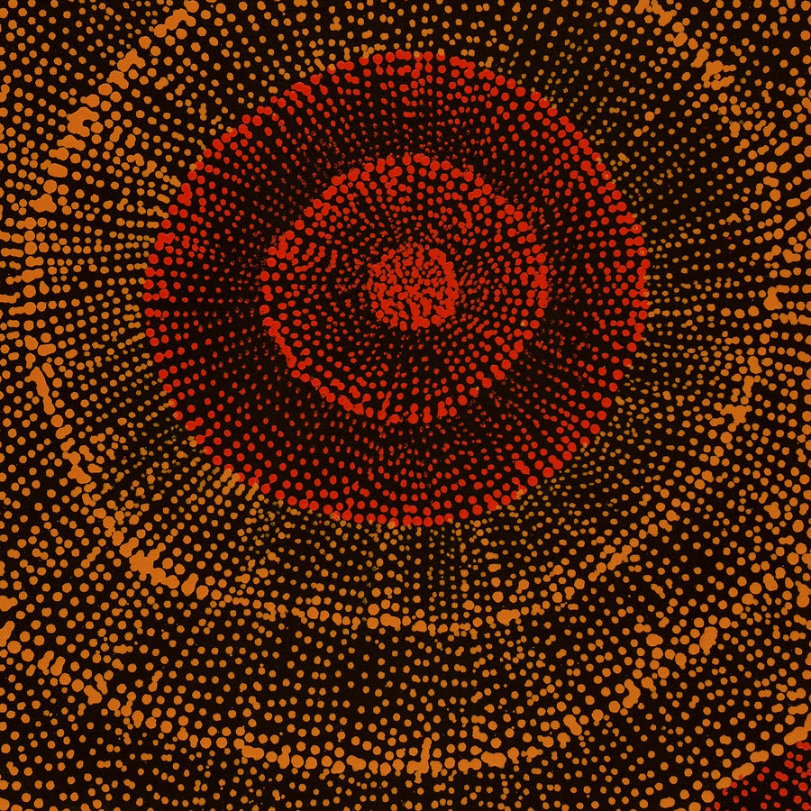 Aboriginal Artwork by Melissa Nampijinpa Karpa, Ngapa Jukurrpa (Water Dreaming) - Puyurru 61x30cm