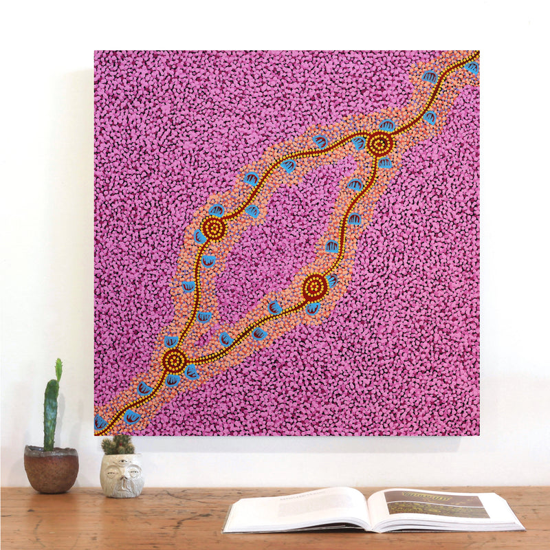 Aboriginal Artwork by Melissa Napangardi Williams, Wardapi Jukurrpa (Goanna Dreaming) - Yarripilangu, 61x61cm