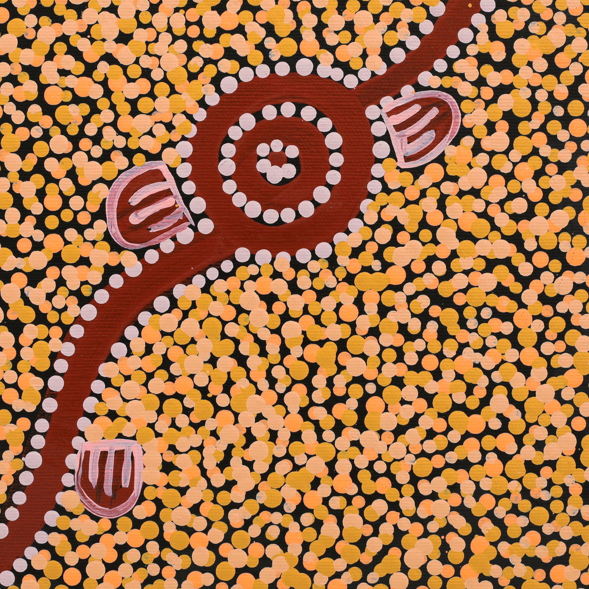 Aboriginal Artwork by Melissa Napangardi Williams, Wardapi Jukurrpa (Goanna Dreaming) - Yarripilangu, 30x30cm