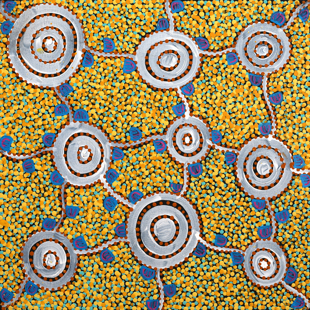Aboriginal Artwork by Melissa Napangardi Williams, Wardapi Jukurrpa (Goanna Dreaming) - Yarripilangu , 40x40cm - ART ARK®