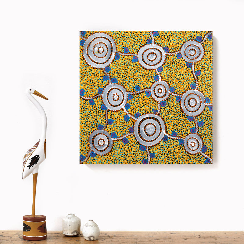 Aboriginal Artwork by Melissa Napangardi Williams, Wardapi Jukurrpa (Goanna Dreaming) - Yarripilangu , 40x40cm