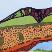 Aboriginal Artwork by Mervyn Rubuntja, Rutjipma (Mt Sonder), 30x21cm
