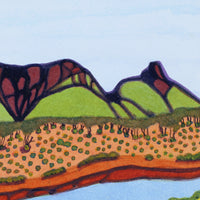 Aboriginal Artwork by Mervyn Rubuntja, Rutjipma (Mt Sonder), 30x21cm
