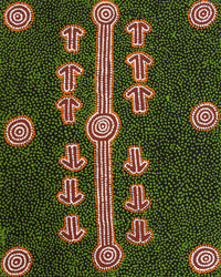 Aboriginal Artwork by Michael Japaljarri Wayne, Marlu Jukurrpa (Red Kangaroo Dreaming) Yarnardilyi & Jurnti, 50x40cm