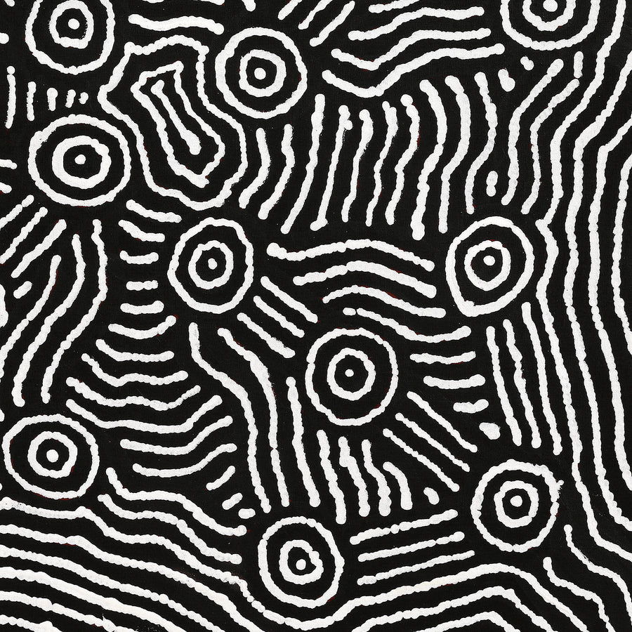 Aboriginal Artwork by Michael Jangala Gallagher, Yankirri Jukurrpa (Emu Dreaming) - Ngarlikurlangu, 76x76cm