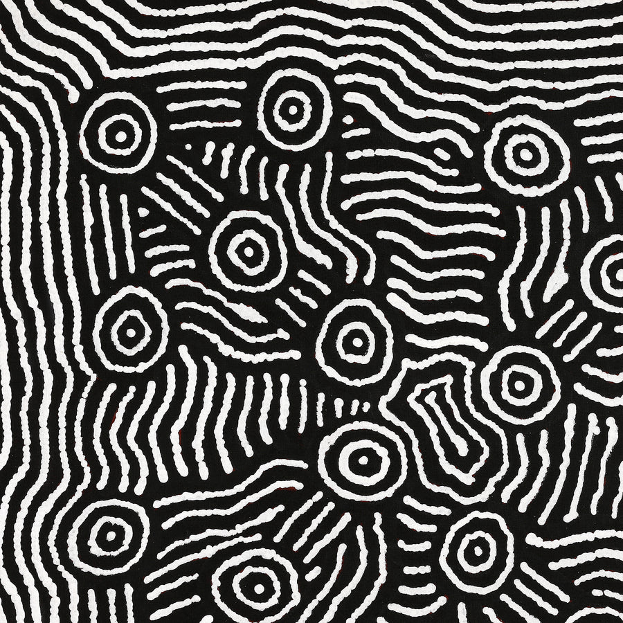 Aboriginal Artwork by Michael Jangala Gallagher, Yankirri Jukurrpa (Emu Dreaming) - Ngarlikurlangu, 76x76cm