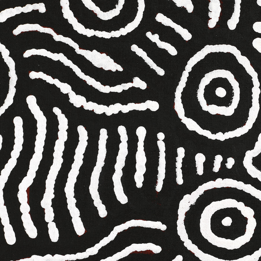 Aboriginal Artwork by Michael Jangala Gallagher, Yankirri Jukurrpa (Emu Dreaming) - Ngarlikurlangu, 76x76cm