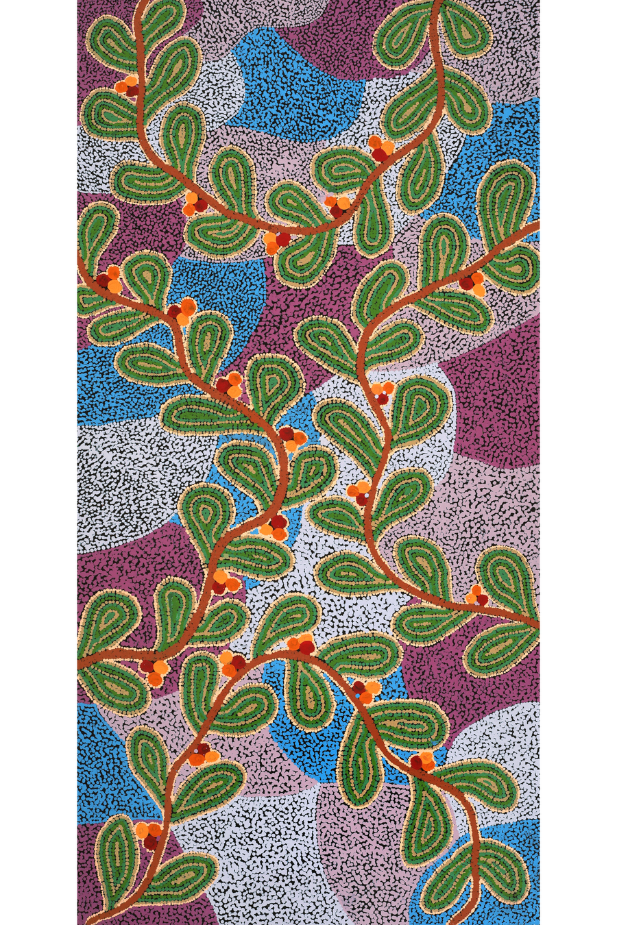 Aboriginal Artwork by Michelle Inkamala, Ili (Desert fig tree) 120x60cm