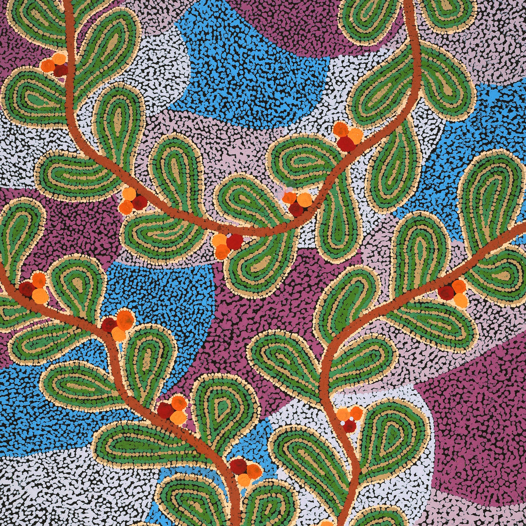Aboriginal Artwork by Michelle Inkamala, Ili (Desert fig tree) 120x60cm