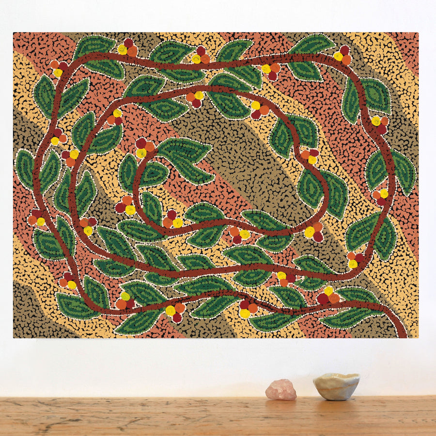 Aboriginal Artwork by Michelle Inkamala, Ili (Desert fig tree), 61x46cm