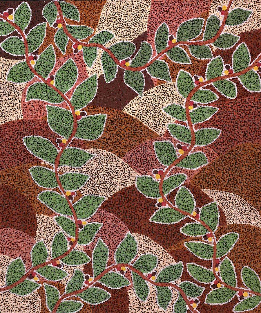 Aboriginal Artwork by Michelle Inkamala, Ili (Desert fig tree), 91x76cm