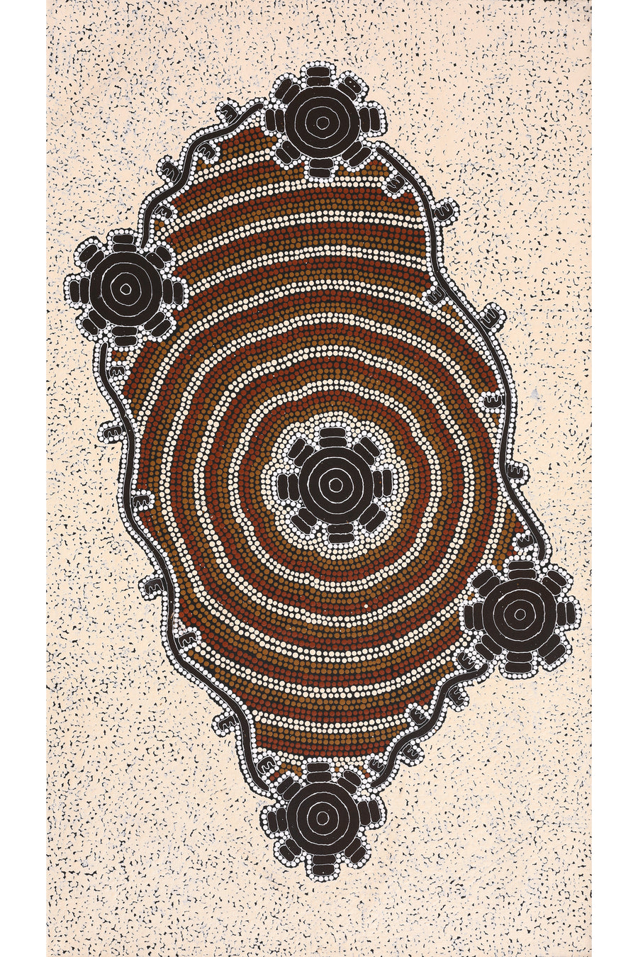 Aboriginal Artwork by Mickaela Napangardi Lankin, Pamapardu Jukurrpa (Flying Ant Dreaming) - Warntungurru, 107x61cm