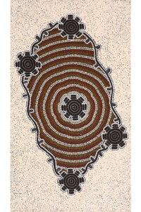 Aboriginal Art by Mickaela Napangardi Lankin, Pamapardu Jukurrpa (Flying Ant Dreaming) - Warntungurru, 107x61cm - ART ARK®