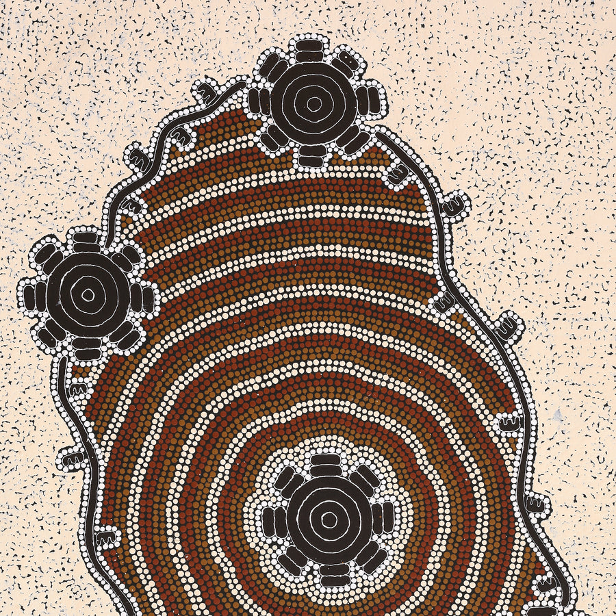 Aboriginal Artwork by Mickaela Napangardi Lankin, Pamapardu Jukurrpa (Flying Ant Dreaming) - Warntungurru, 107x61cm