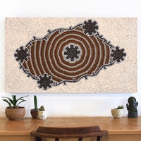 Aboriginal Artwork by Mickaela Napangardi Lankin, Pamapardu Jukurrpa (Flying Ant Dreaming) - Warntungurru, 107x61cm