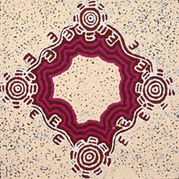 Aboriginal Artwork by Mickaela Napangardi Lankin, Pamapardu Jukurrpa (Flying Ant Dreaming) - Warntungurru, 30x30cm