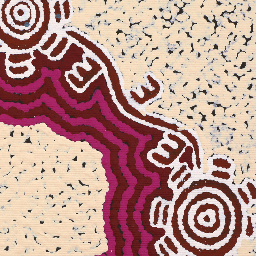 Aboriginal Artwork by Mickaela Napangardi Lankin, Pamapardu Jukurrpa (Flying Ant Dreaming) - Warntungurru, 30x30cm