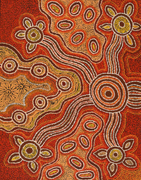 Aboriginal Artwork by Barbara Baker Milpati, Ngapari Tjukurpa, 91x71cm