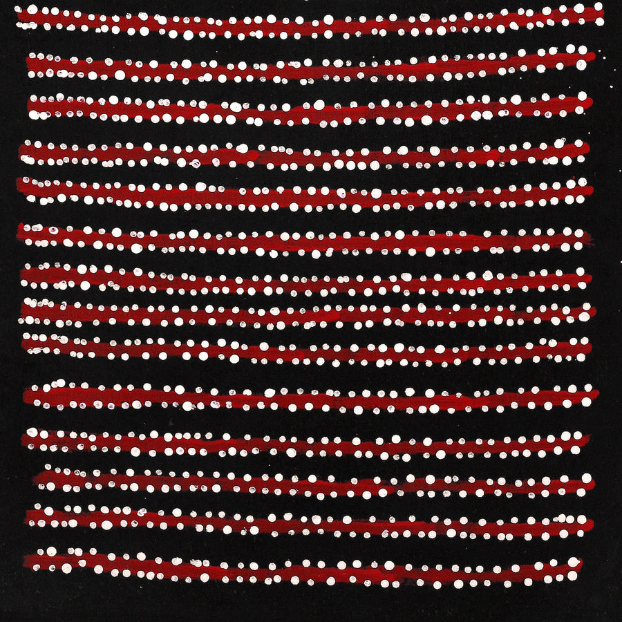 Aboriginal Artwork by Mitchell Japanangka Martin, Mina Mina Jukurrpa, 91x30cm
