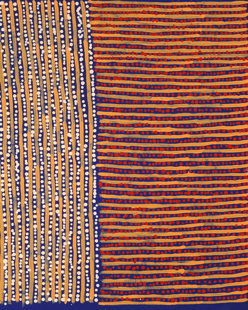 Aboriginal Artwork by Mitchell Japanangka Martin, Mina Mina Jukurrpa, 76x46cm