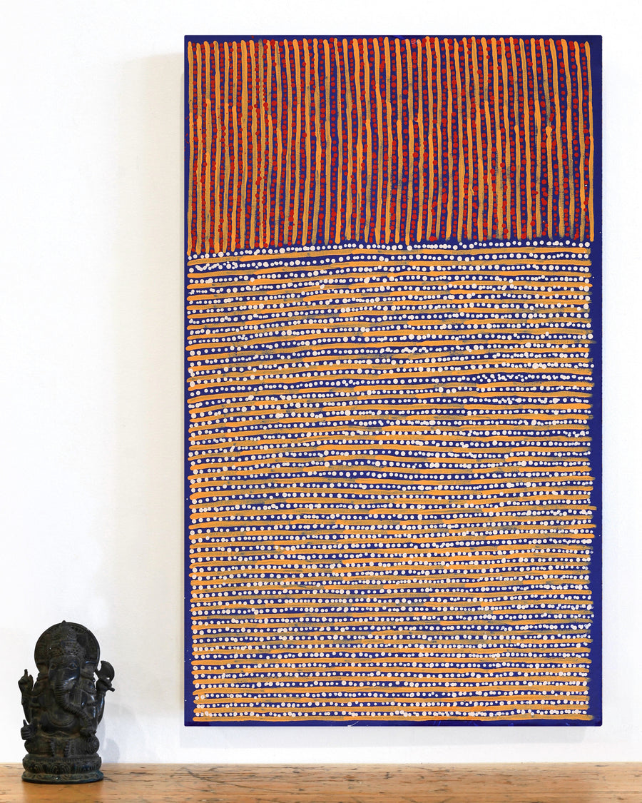 Aboriginal Artwork by Mitchell Japanangka Martin, Mina Mina Jukurrpa, 76x46cm