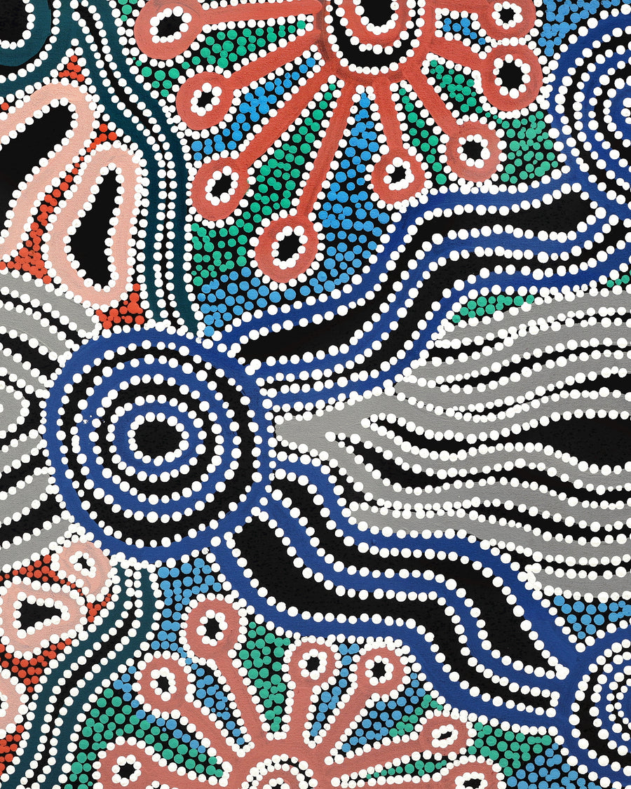 Aboriginal Artwork by Mona Lewis, Ngayuku Ngura (my country), 120x61cm