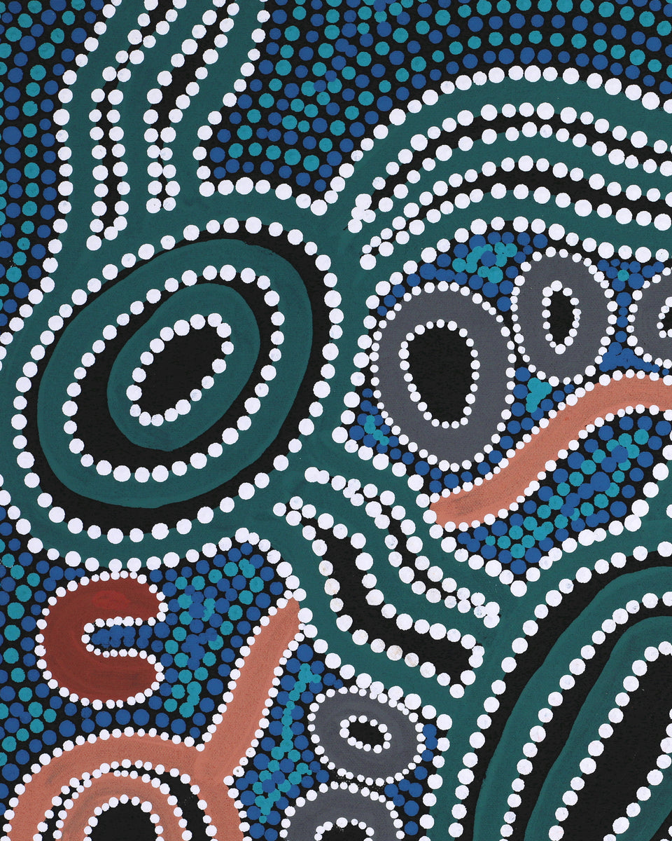 Aboriginal Artwork by Mona Lewis, Walka, 61x43cm
