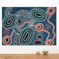 Aboriginal Artwork by Mona Lewis, Walka, 61x43cm