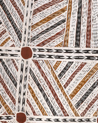 Aboriginal Artwork by Muluymuluy Wirrpanda, Yalata, 85x38cm Bark