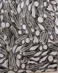 Aboriginal Artwork by Muluymuluy Wirrpanda, Gathul - Mangroves, 88x54cm Bark