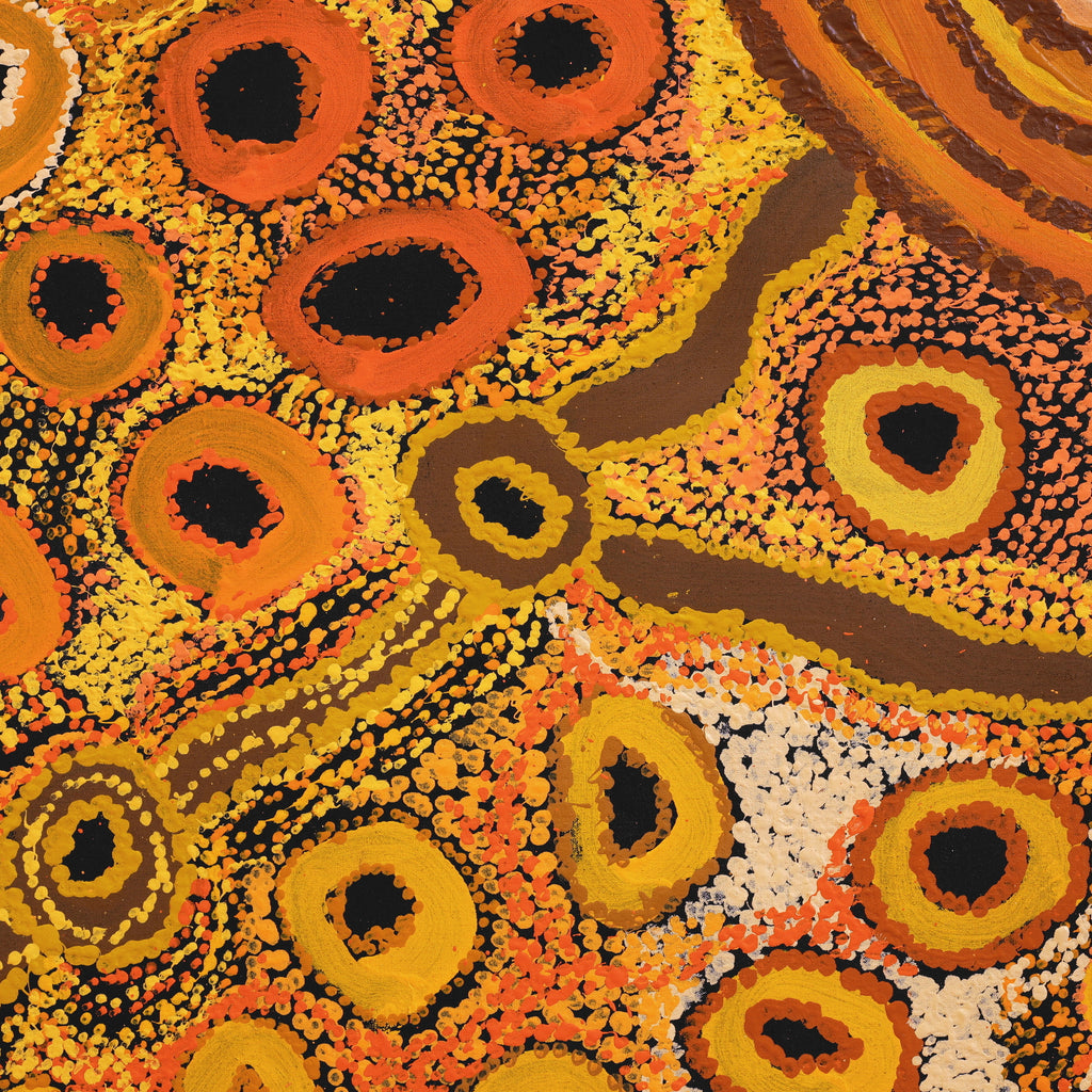 Aboriginal Artwork by Myra Kumantjara, Minyma Kutjara, 197x197cm
