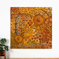 Aboriginal Artwork by Myra Kumantjara, Minyma Kutjara, 197x197cm