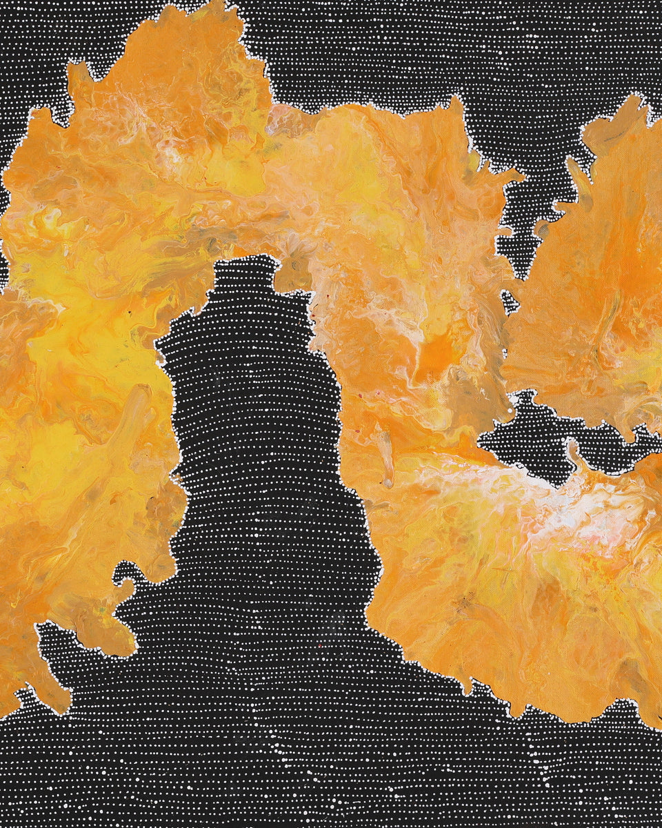 Aboriginal Artwork by Nancy Nungarrayi Collins, Mina Mina Jukurrpa, 107x46cm